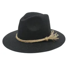 Шерсть мужская женская Осени Зимы Шлема fedora Для Элегантных Laday Джентльмен Широкими Полями Сомбреро Джаз Топ Cloche шляпа
