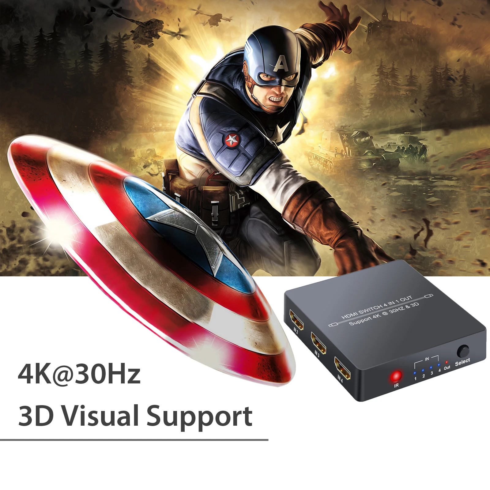 Proster 4 порта HDMI Коммутатор коммутатор с функцией PIP концентратор в 1 ИК пультом