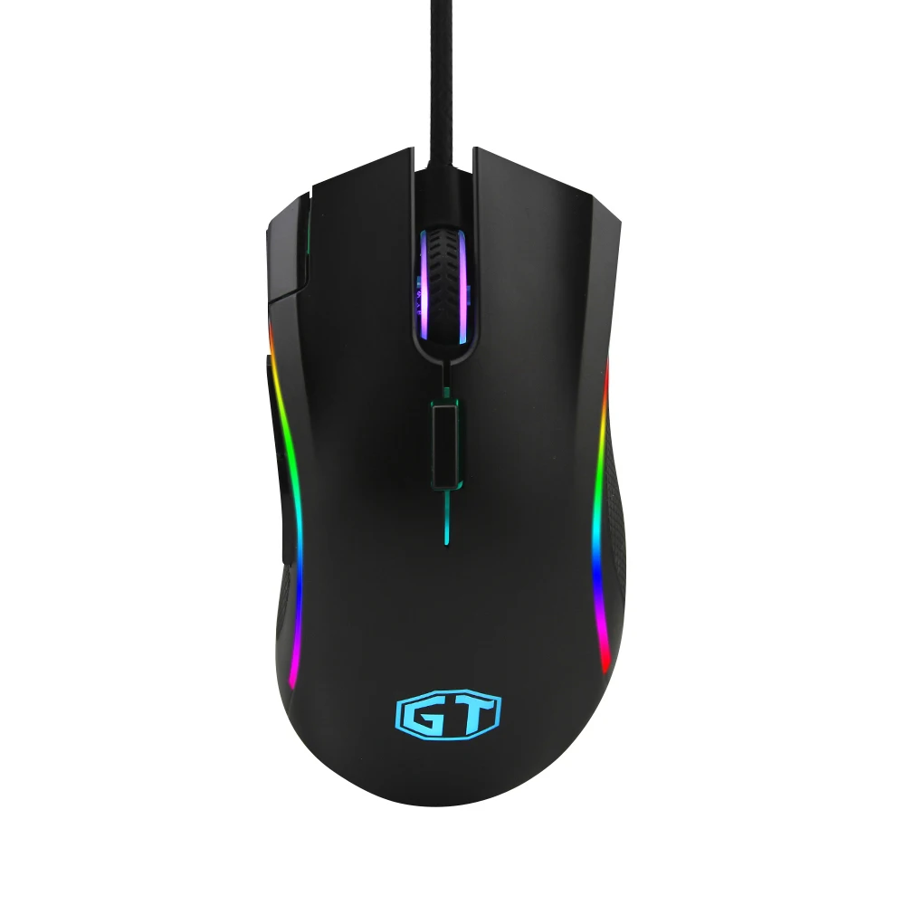 cation Delux Optical Wired Mouse Professional Gaming Mice DPI Adjustable USB For Computer PC Laptop Game Gamer 6 Button Cable LED Black