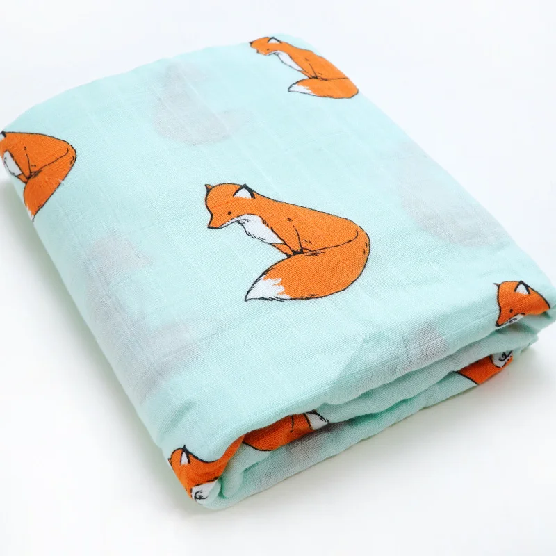 Муслинлайф, хлопковое бамбуковое детское одеяло, мягкое детское одеяло для новорожденных, банное полотенце, детское муслиновое Пеленальное Одеяло, Детские аксессуары - Цвет: Fox