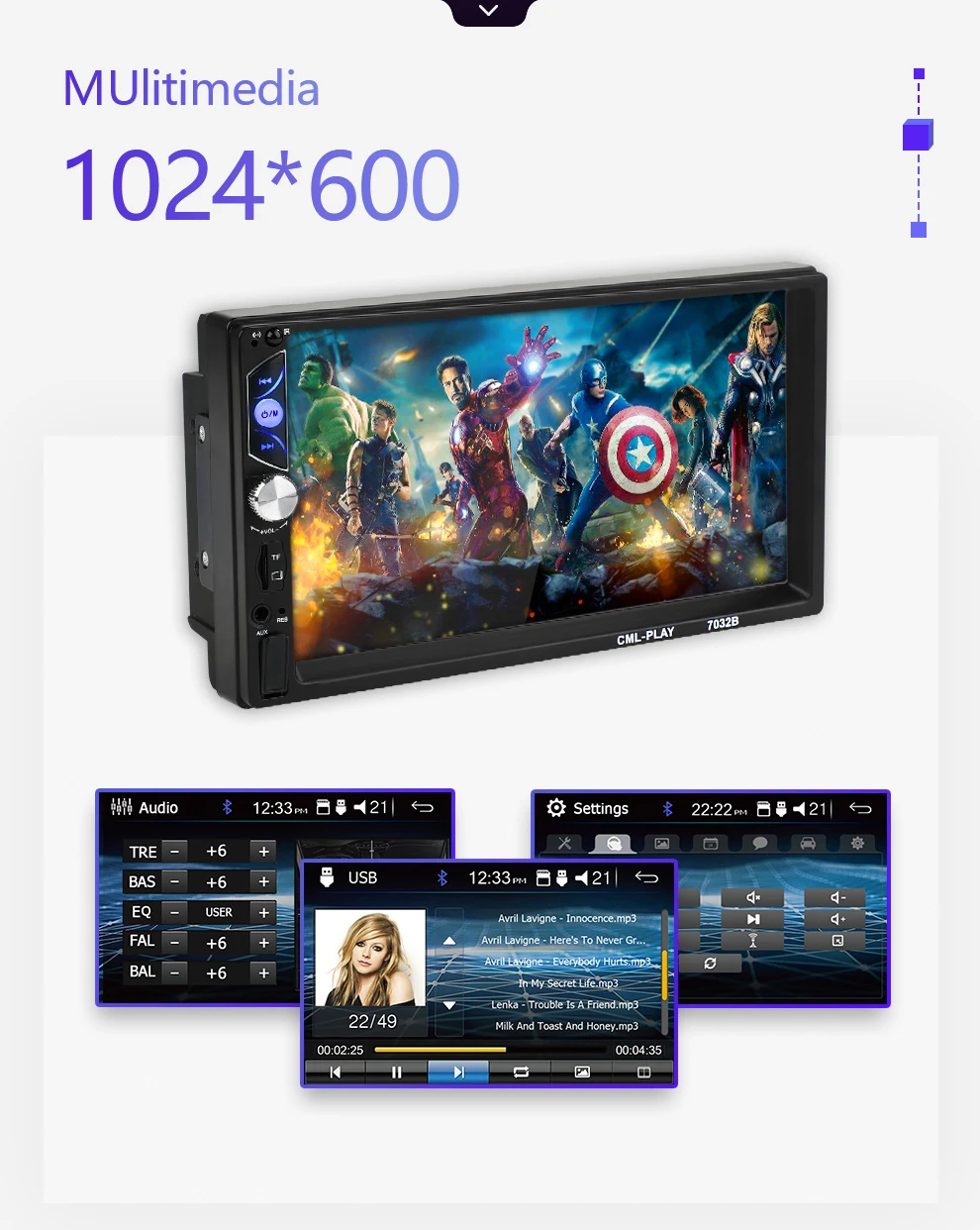 Автомагнитола 2 din с Bluetooth Mirrorlink автомобильная стереосистема 7 &quotHD MP5
