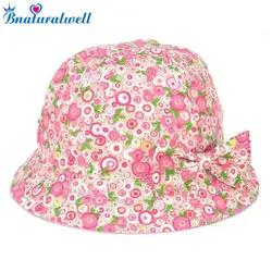 Bnaturalwell дети хлопок Sunhat Обувь для девочек летние шляпы Детские Красочные ведро шляпа с широкими полями детский сад для малышей пляжная