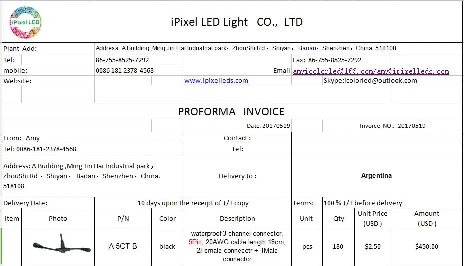 

LED cables for sebastian Castanino
