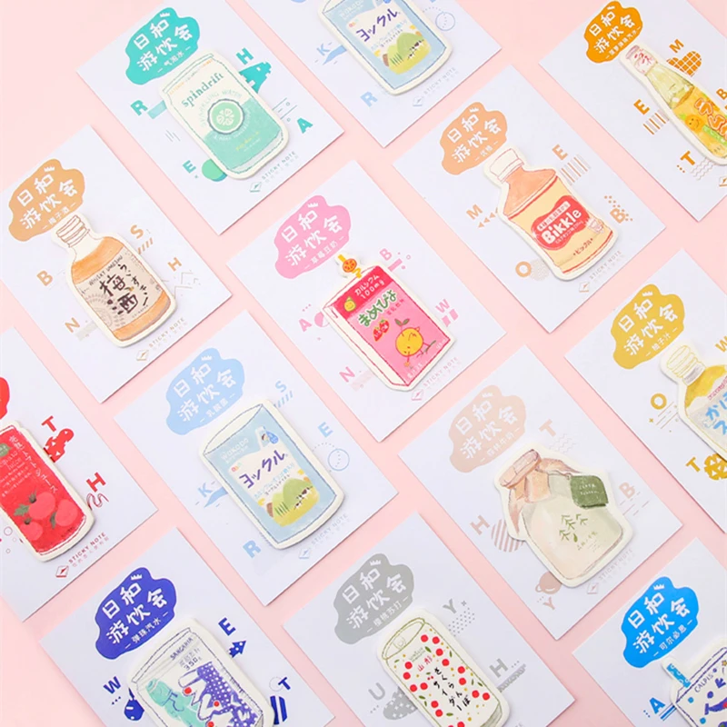 

30pcs/lot Drinking Party Kawaii Sticky Notes Paper Stationery Planner Journal Stickers Notepads Office School Supplies
