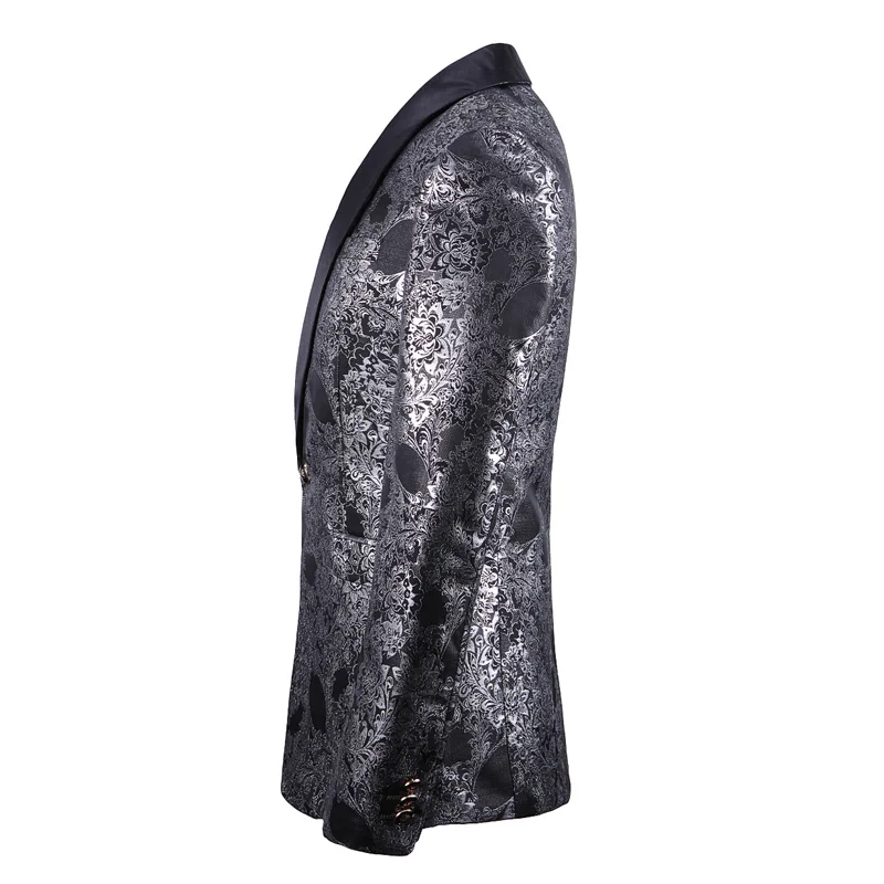 2019 autumn and winter new large size men's suit jacket high quality men's silver embroidery jacquard boutique suit dress 2019 autumn and winter new large size men's suit jacket high quality men's silver embroidery jacquard boutique suit dress
