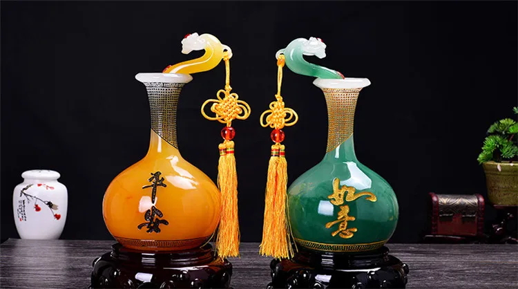 Мирная ваза желаний украшения для дома аксессуары ваза статуэтки китайский стиль фэн-шуй ремесла Компания открытие подарки