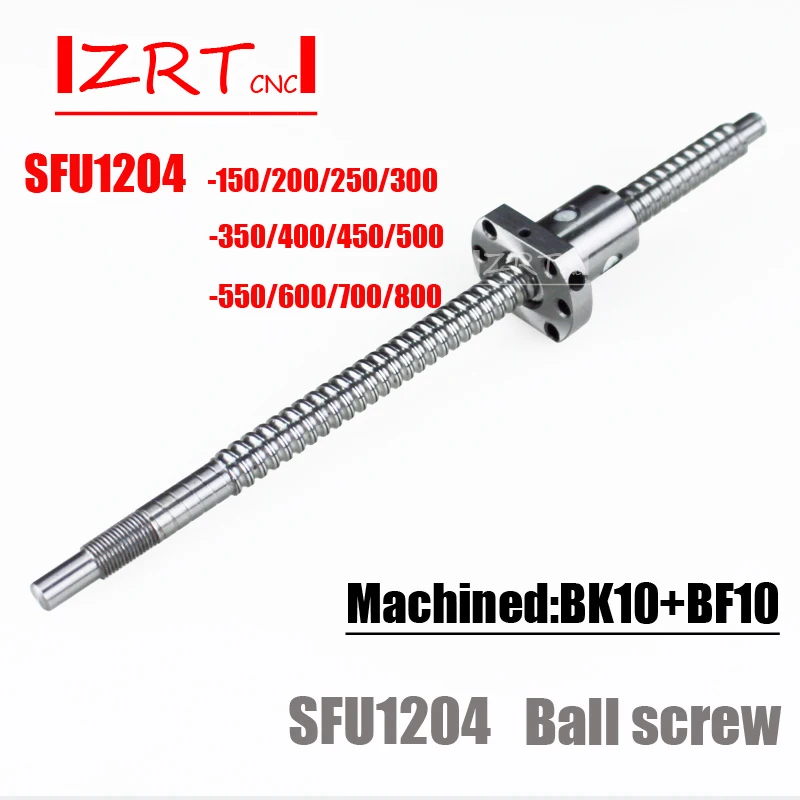 SFU1204 150 200 250 300 350 400 450 500 550 600 650 700 мм C7 шариковый винт с 1204 фланец гайка BK/BF10 конец