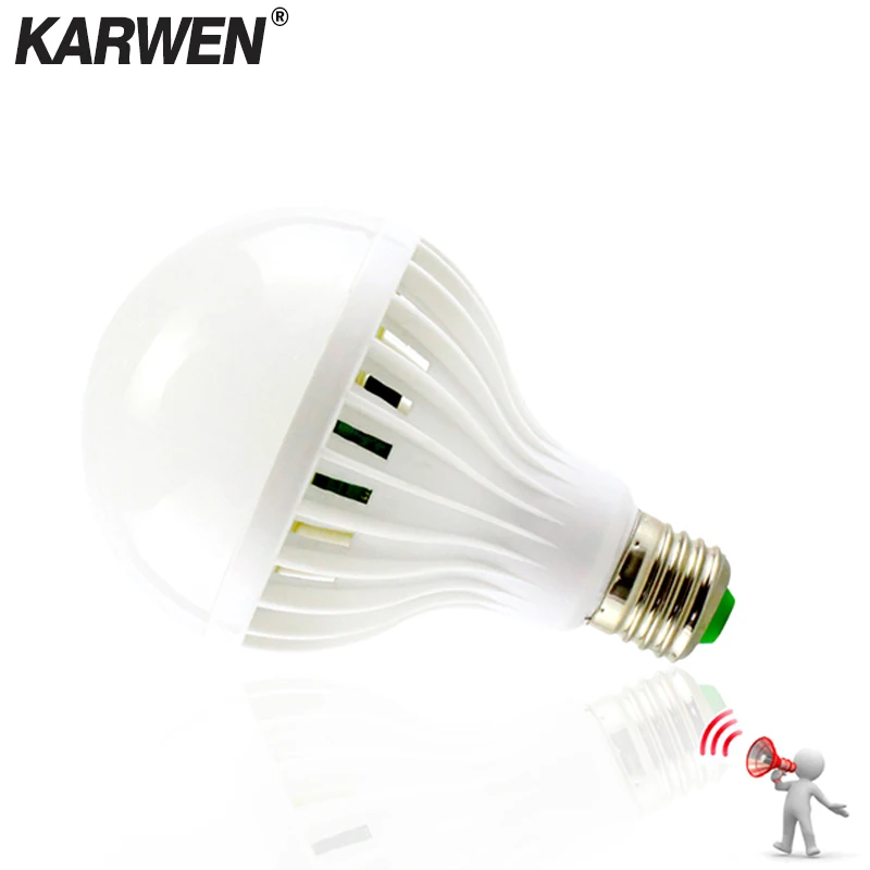 

KARWEN Sound Motion Sensor Automatic Smart LED Bulb E27 220V 110V SMD5730 3W 5W 7W 9W 12W Lampada LED Sound Sensor lamp