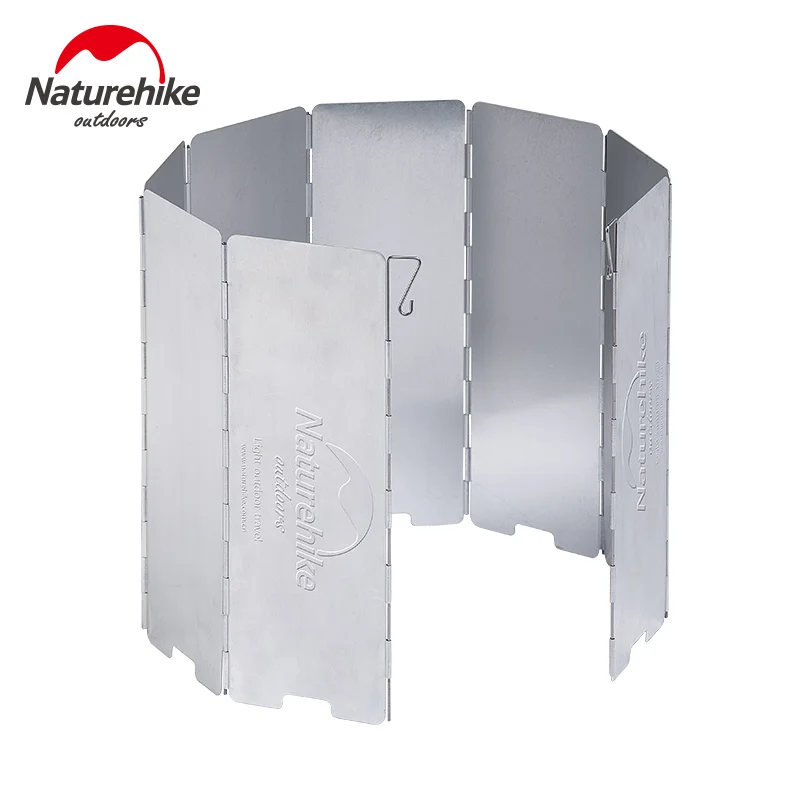 Naturhike Сверхлегкий Открытый 8 пластин складной Ветер щит для кемпинга печи плита NH15F008-B - Цвет: Белый