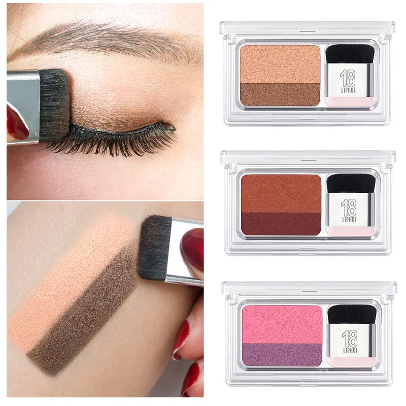 

liphop Brand Professional Eye Shadow Glitter Pigment Shadows Women Makeup Waterproof Shimmer Double Color Nude Eyeshadow Palette