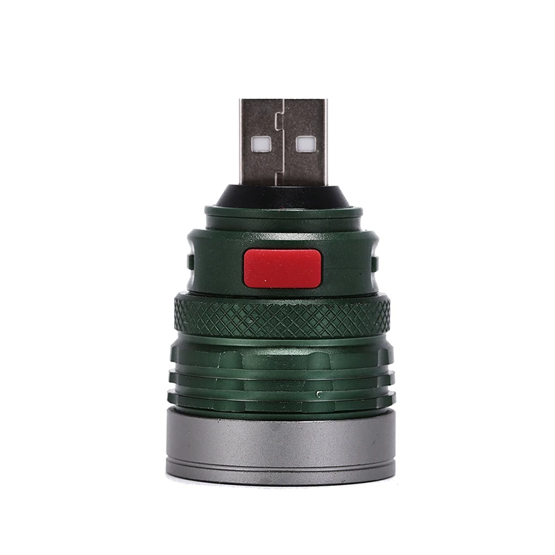 Riding Camping Night Walk USB Charging Interface Handy Pocket Flashlight Portable Mini Zoomable 3 Modes Torch Lamp Lanterna
