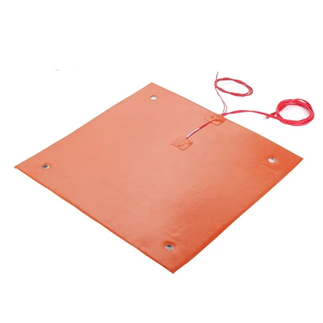 500 X 500 mm Silicone heating pad 3d printer heated pad 1000W@220V with 100k thermistor adhesive back