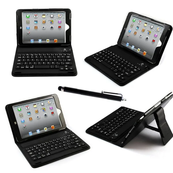 Bluetooth Wireless Keyboard PU Leather Cover Case Stand Stand for iPad Mini 2 