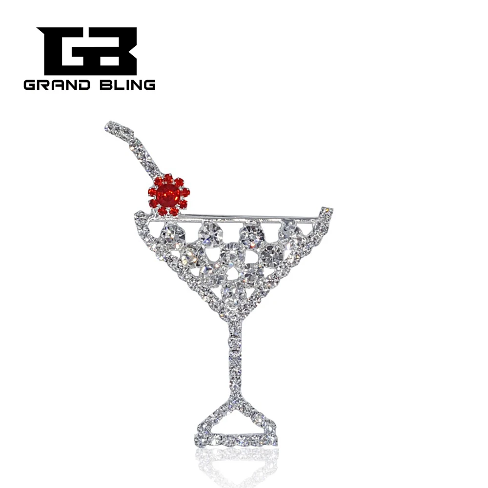 

Newest Hand-made Cocktail rhinestone brooch pins