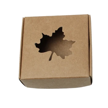 

Doreen Box Paper Jewelry Gift Wrapping Boxes Light Brown Maple Leaf Pattern 7.5cm(3") x 7.5cm(3"), 10 PCs 2017 new