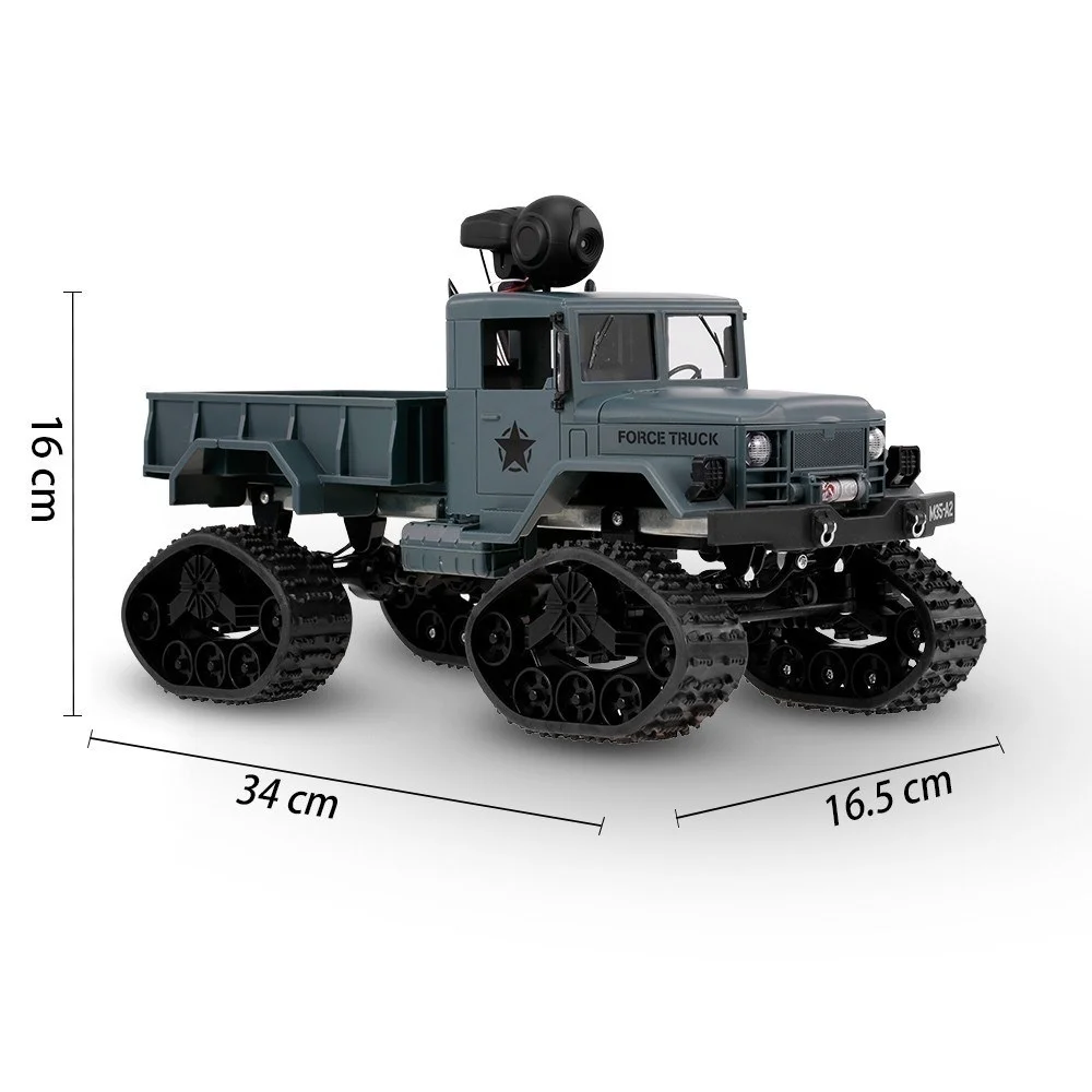 1/16 2,4 GHz 4WD 480P Wifi FPV камера 3000G нагрузка снег шина военный грузовик внедорожник RC автомобиль гусеничный с светодиодный фары