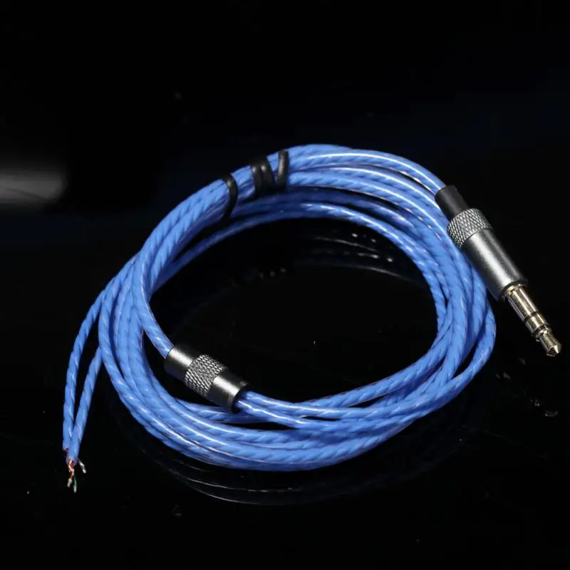 Наушники, наушники, ремонт кабеля, обслуживание провода для самостоятельного ремонта 1,2 м, 3,5 мм звуковая кабельная гарнитура, провод без микрофона#21 - Цвет: Blue