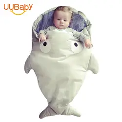 Спальный мешок для малышей осень-зима детская коляска мешок обернутый в хлопковые пеленки маленькие дети теплый акулы анти-kick спальный