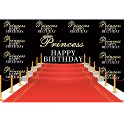 Laeacco принцесса принц с днем рождения красный ковер для лестниц Детские сцены фотографический задний план фон для фотостудии