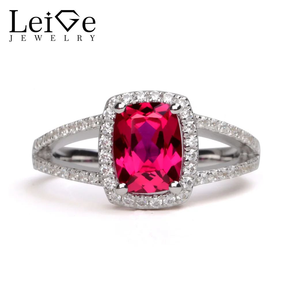 Украшения leige кольца Рубиновая Подушка Серебро 925 обручение обет драгоценный камень кольцо подарок на День святого Валентина для влюбленны... Украшения leige кольца Рубиновая Подушка Серебро 925 обручение обет драгоценный камень кольцо подарок на День святого Валентина для влюбленны...