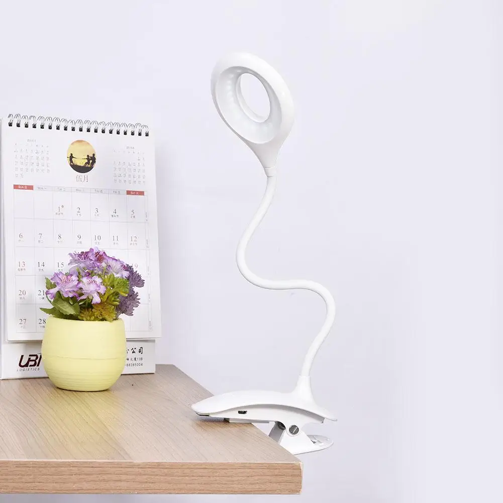 

USB Table Lamp Led Desk Lamp Touch Clip Study Lamps Magnifier Rechargeable 3 Modes Gooseneck Desktop Table Light with 18650