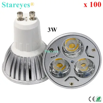 オンライン 送料無料 100 ピース調光対応 3 ワット GU10 E27 MR16 E14 B22 GU5.3 ハイパワー Led スポットライトダウンライトランプつりランプ電球照明