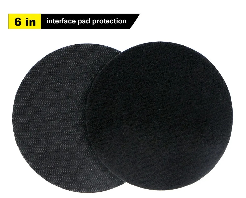 

2PCS 6 Inch Hook and Loop Black Interface Pad Protection Disc Power Tool Accessories