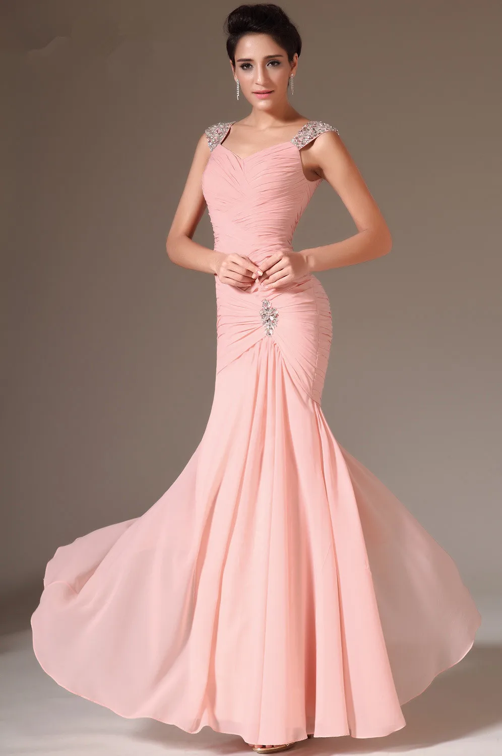 Mermaid-Pageant-Dresses-Tank-Neckline-Fomal-Evening-Dresses-Robe-De-Soiree
