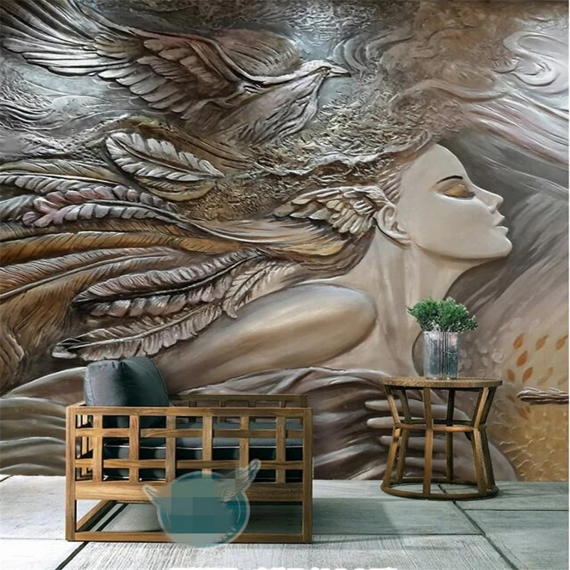Beibehang wallpaper 3d Custom mural Modern Creative Relief Beauty Peacock Background Wall Decorative Wallpaper Painting custom mural wallpaper 3d european three dimensional relief golden couple architectural background wall mural