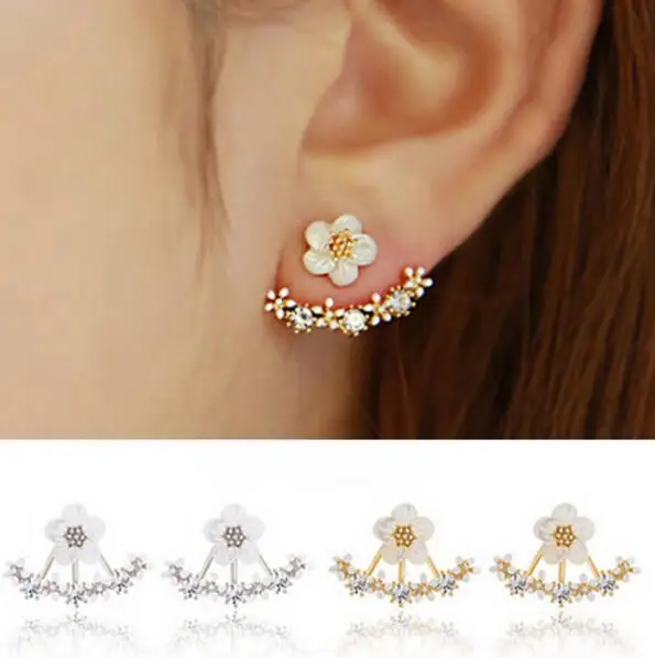 Новые модные хрустальные серьги гвоздики с цветком букле d'oreille для женщин