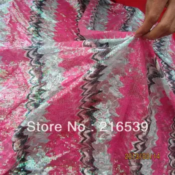 

2014 new free shipping shining neon paillette lace fabric, bright rainbow sequin embroidery fabric 52'' 4+2
