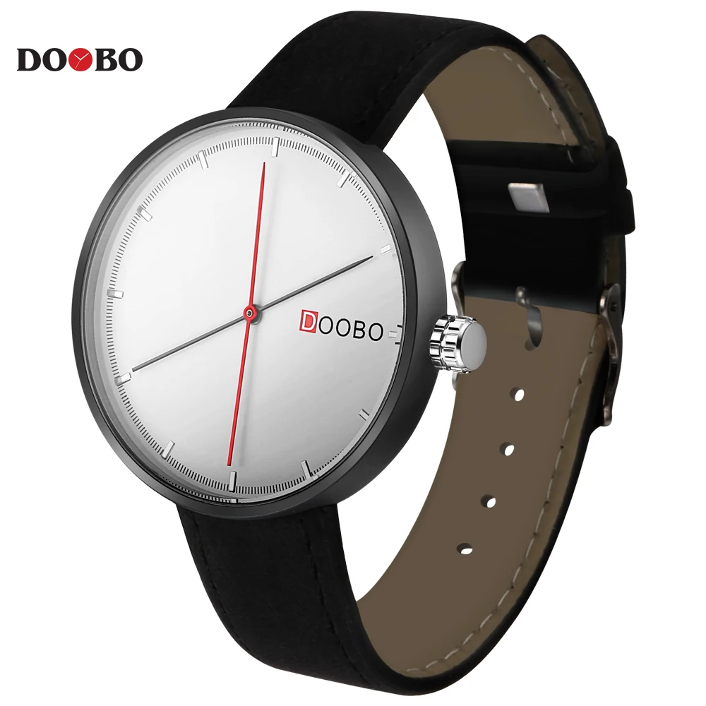 

DOOBO D008 Men Watch Luxury Top Brand Famous Leather Black Quartz Men Wrist Watch Military Simple Watches Men Montre Homme