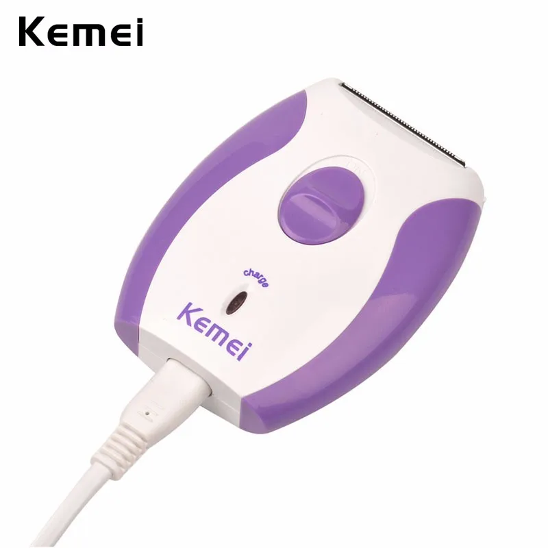 Kemei электробритва для женщин триммер заряжаемый триммер для волос рука ноги для зоны Бикини подмышек станок для бритья волос персональный уход