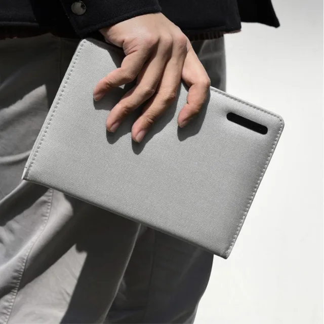Xiaomi Mijia умный дом Kaco благородный бумажный ноутбук из искусственной кожи слот для карт кошелек книга для офиса путешествия с ручкой и чехол - Цвет: Серый