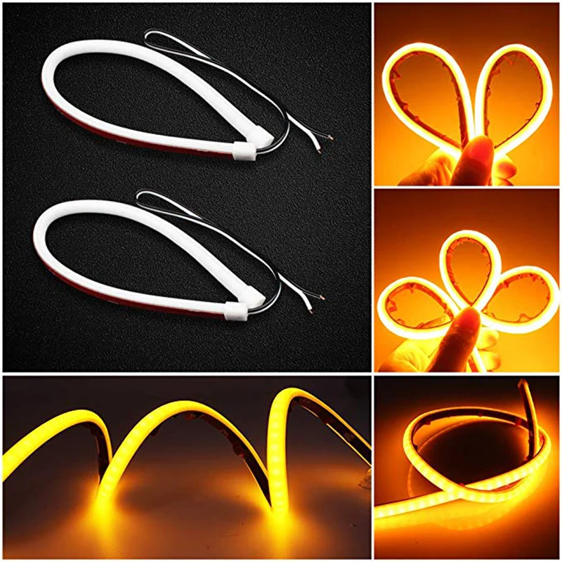 

2pcs LED Strip Tube Flexible Waterproof Daytime Running Light White/Red/Yellow/Green/Blue Suitable For Headlight LED Strip