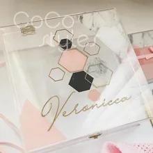 Cocostyles женские туфли-лодочки элегантные с мраморным узором с Золотая фольга логотип акриловая Подарочная коробка для современной невесты коробка для свадебного подарка