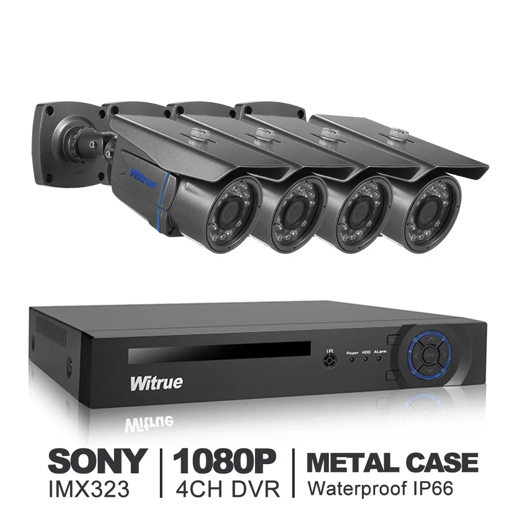

4CH Video Surveillance System 1080P AHD-H DVR 2.0MP Sony IMX323 AHD Security Camera Outdoor Waterproof Home Security System