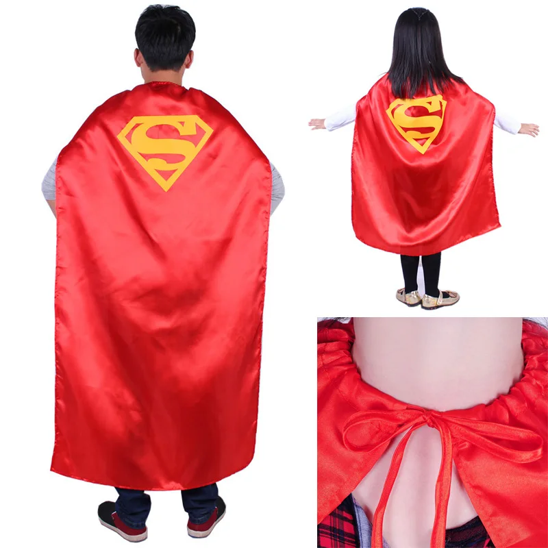 

Superman Superhero Halloween Costume Adult or Kids Superhero Capes Red Cloak