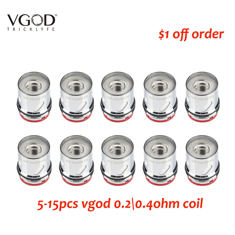 

Original 5-15pcs VGOD Pro Subtank coil 0.2/0.4ohm Resistance Subohm Tank Head For VGOD PRO 200W Kit Electronic Vaporizer Vape