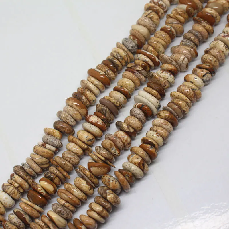 

Mini. order is $7! 8-13mm Natural Yellow Picture Slice Freeform anomalous irregular Loose Beads 15"