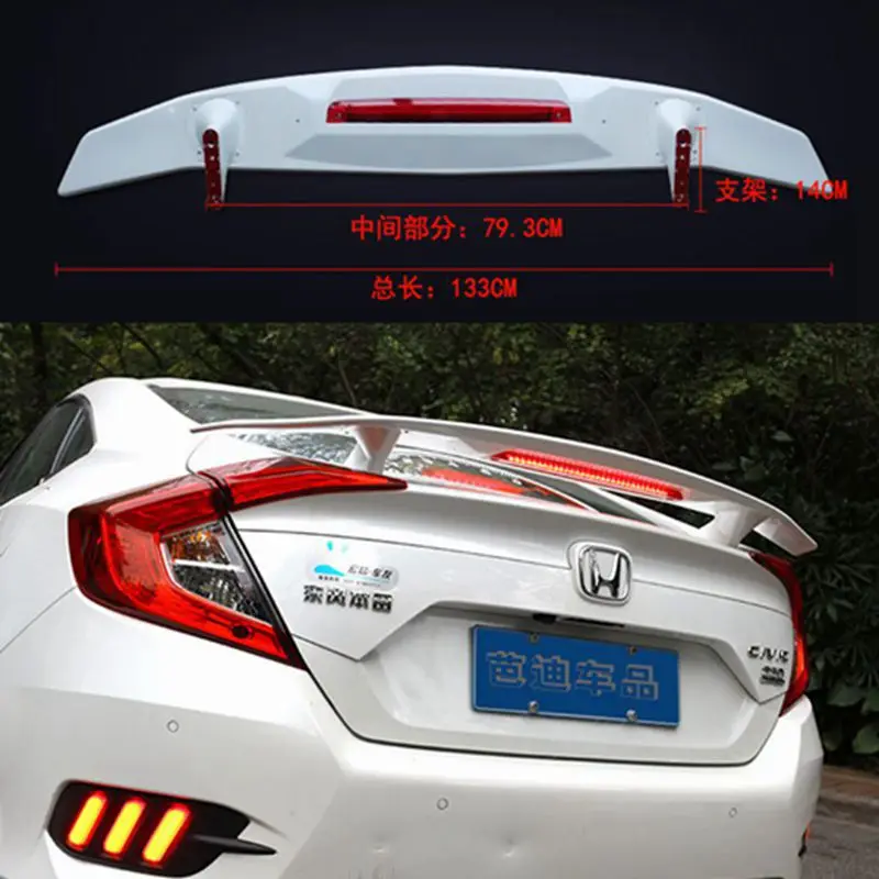Спойлер для Honda Civic высококачественный спойлер из АБС материала заднего крыла
