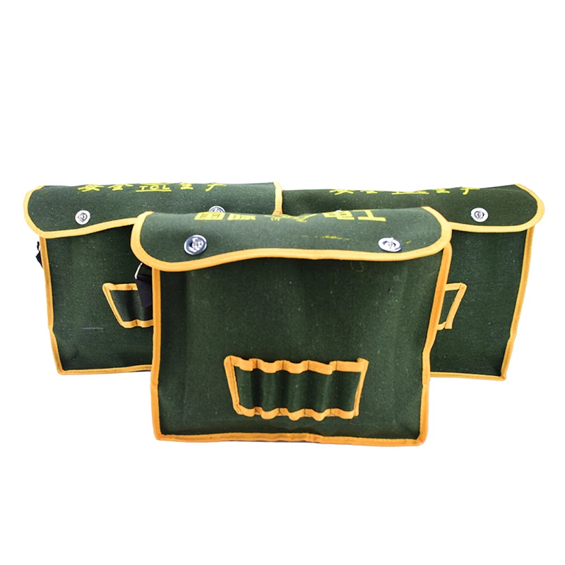 Green Tool Bag Multifunction Waterproof Wearable Storage Repair Tools Bag Oxford Canvas Outdoor Working Shoulder Toolkit 3 Size