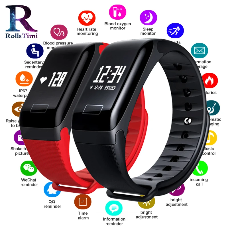 

Smart Wristband Women Fitness Bracelets Blood Oxygen Heart Rate Monitor Men Sport Band Smartwatch Pedometer Reminder IOS Android