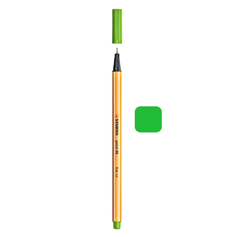 1 шт. Stabilo Point 88 Fineliner 0,4 мм фломастер Профессиональный маркер для рисования лайнер иллюстрация эскизная ручка дизайн - Цвет: leaf green