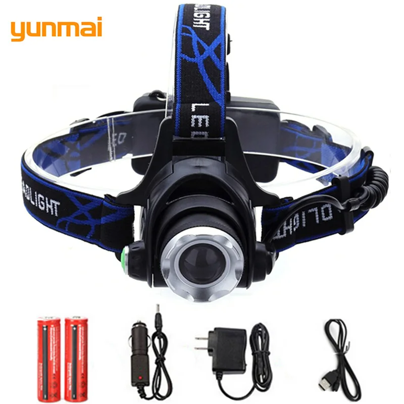 

yunmai light new-T6 High Power LED Headlamp 3 Modes Adjustable 3800LM Headlight USB Rechargeable Zoom Head Flashlight Camp Lampe