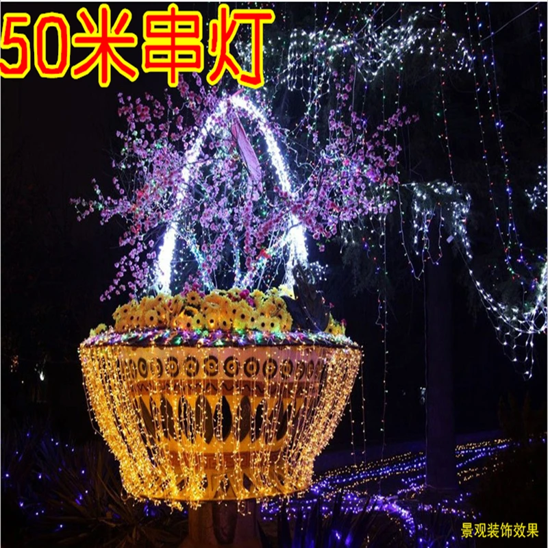 50 метров 400 огней Рождественские декоративные лампы светодиодная гирлянда