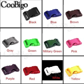 100pcs 3/4"Colors Plastic Side Release Contoured Curve Buckles For Paracord Backpack Straps #FLC155-20C(Mix-s)