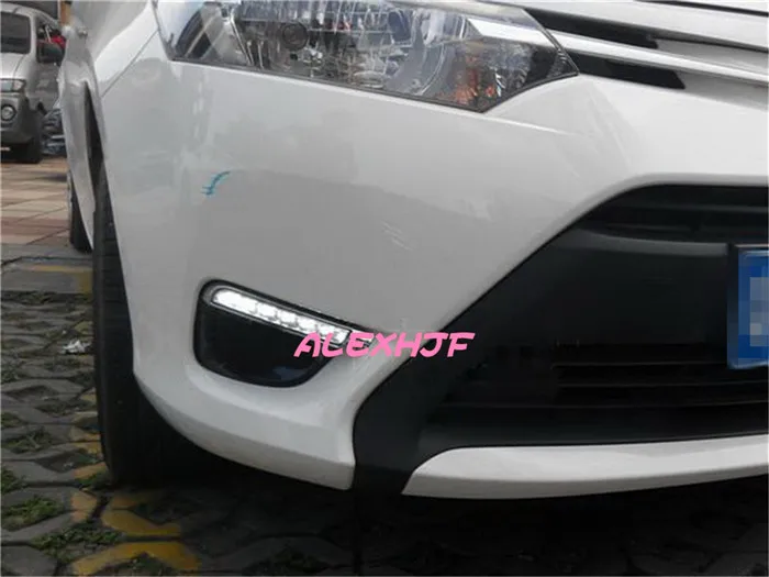 

July King LED Daytime Running Lights DRL with Fog Lamp Cover, LED Fog Lamp case for Toyota Vios 2013~2016 1:1, 6LEDs Straight