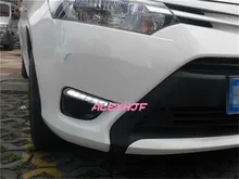 July King LED Daytime Running Lights DRL with Fog Lamp Cover, LED Fog Lamp case for Toyota VIOS 2013~ON 1:1, 6LEDs Straight