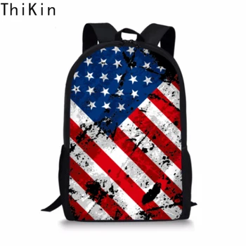 

THIKIN Classic UK USA Flag Print Backpack 16inch Primary Children Bookbag Kids Bagpack Elementary Boys Girls Rucksack Wholesale